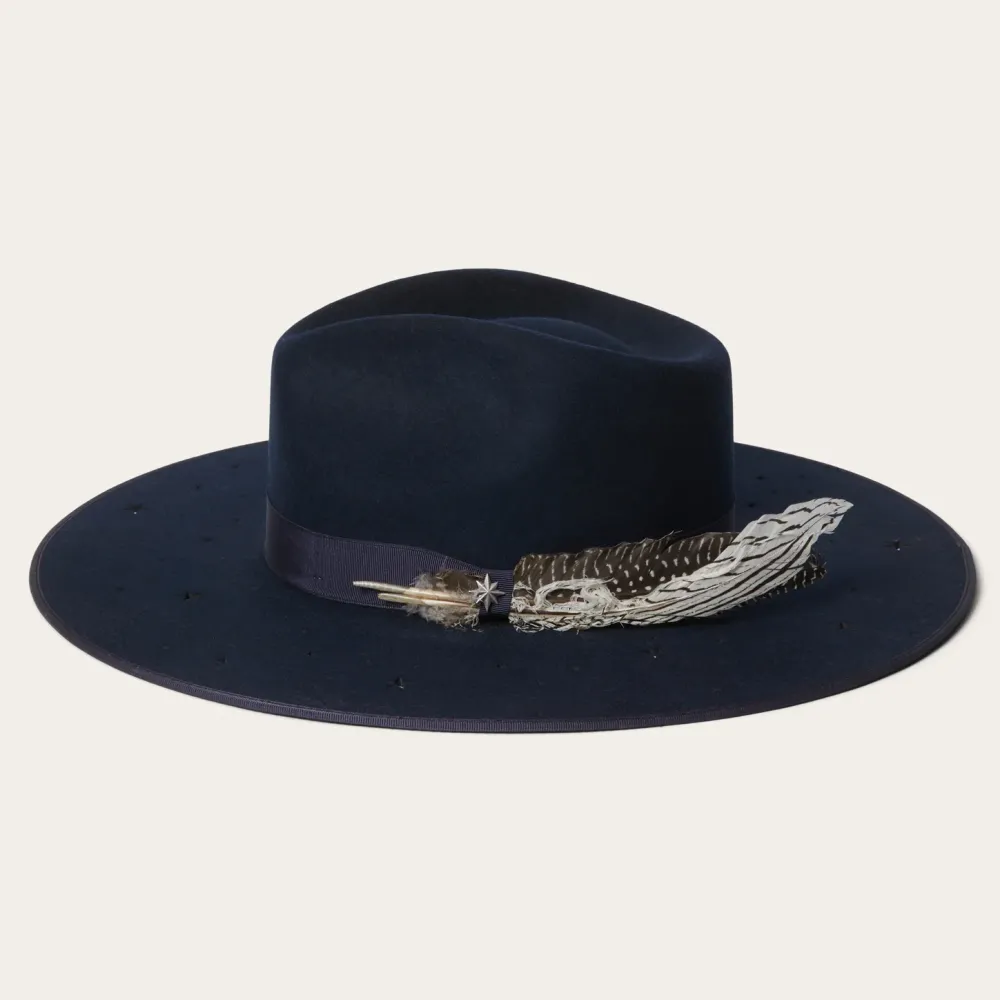 Stetson Night Sky Fedora Navy Clearance