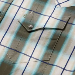 Stetson Olive Ombre Plaid Western Shirt Green Outlet