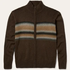 Stetson Ombre Border Stripe Cardigan Brown Online