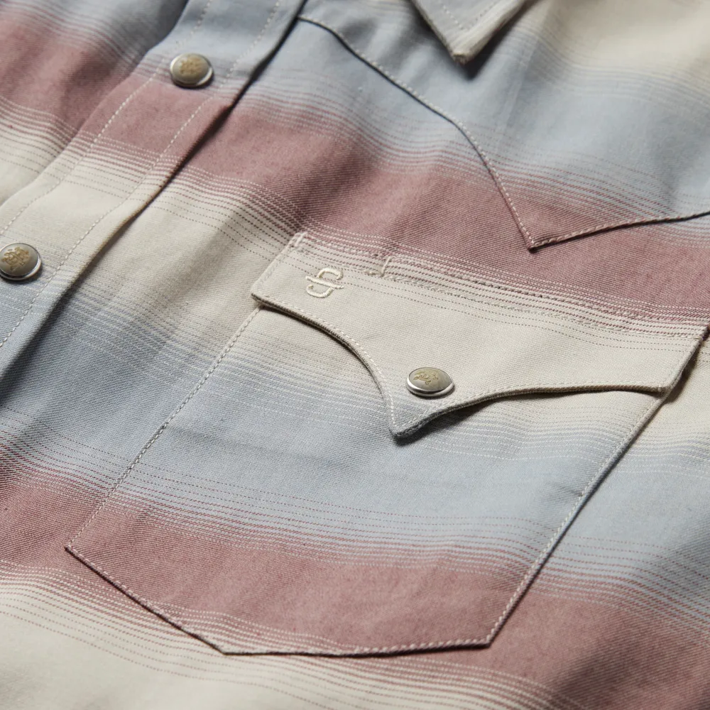 Stetson Ombre Stripe Twill Shirt Wine Clearance