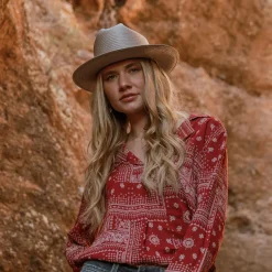 Stetson Open Road Straw Hat Taupe New