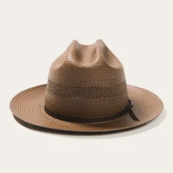 Stetson Open Road Vented Straw Cowboy Hat Chocolate Discount