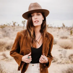 Stetson Open Road Vented Straw Cowboy Hat Chocolate Discount
