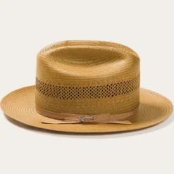 Stetson Open Road Vented Straw Cowboy Hat Cognac Sale