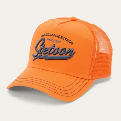 Stetson Embroidered 1865 Trucker Cap Orange Sale