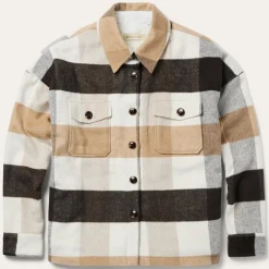 Stetson Oversize Plaid Shirt Jacket Brown Sale