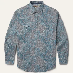 Stetson Paisley Western Shirt Green Outlet