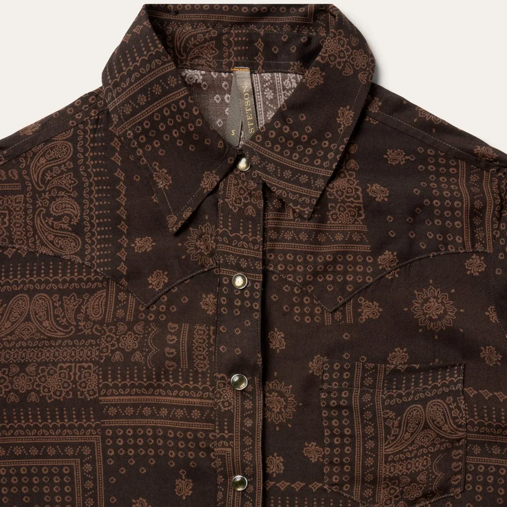 Stetson Patchwork Bandana Print Blouse Brown Best