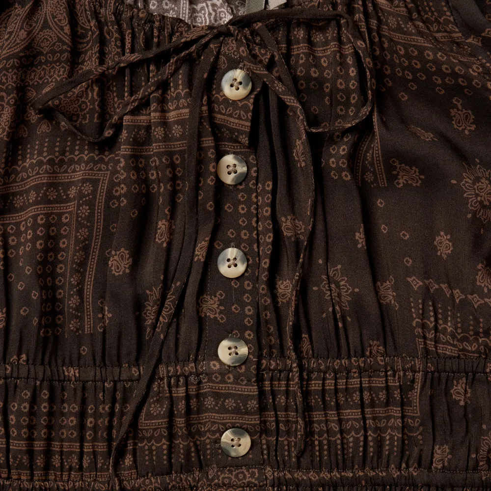 Stetson Patchwork Bandana Print Dress Brown Clearance