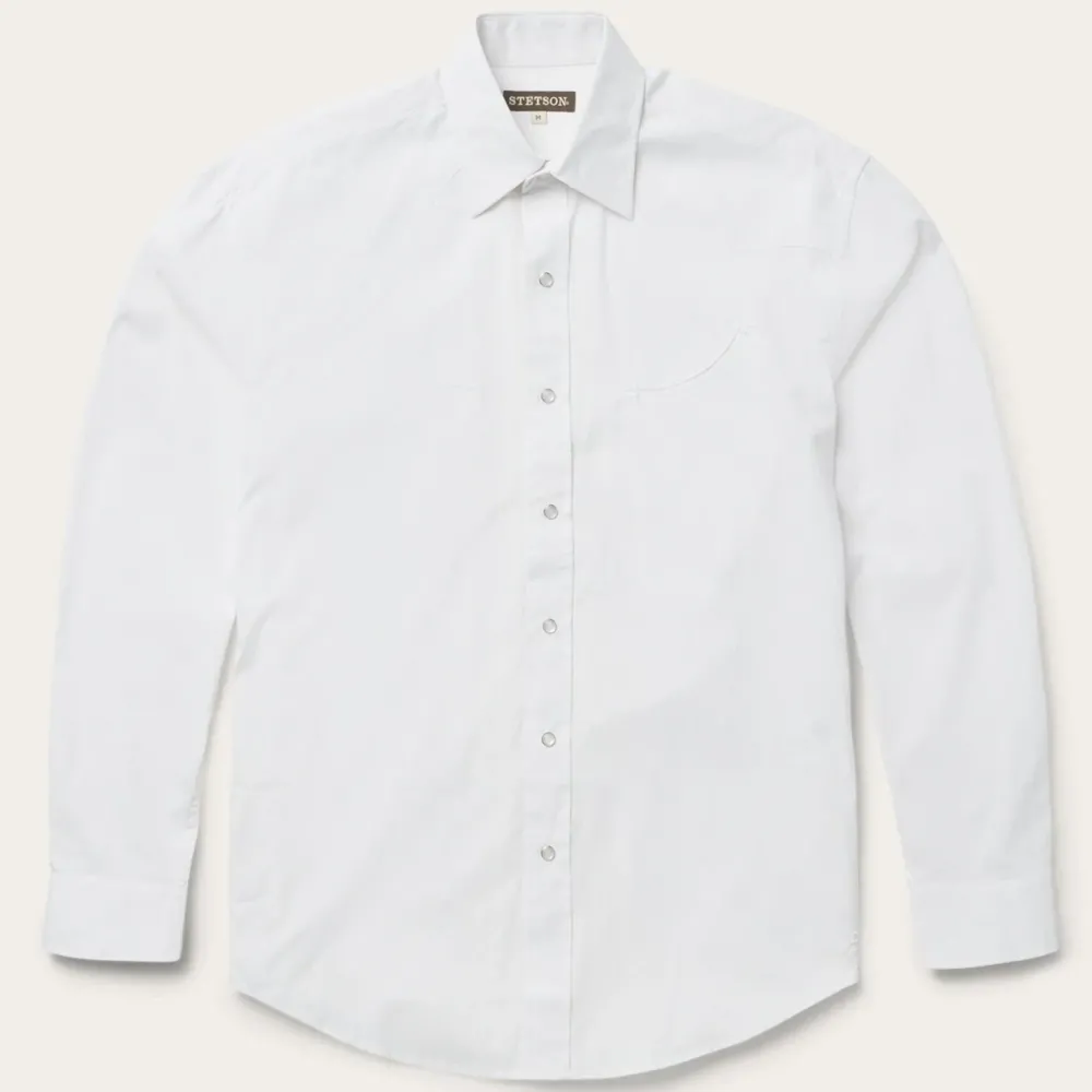 Stetson Pin Point Oxford Shirt White New
