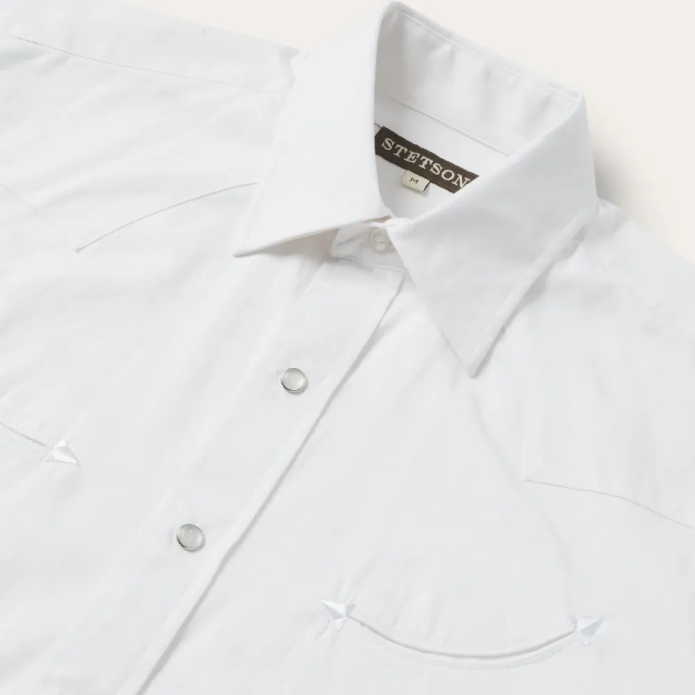Stetson Pin Point Oxford Shirt White New