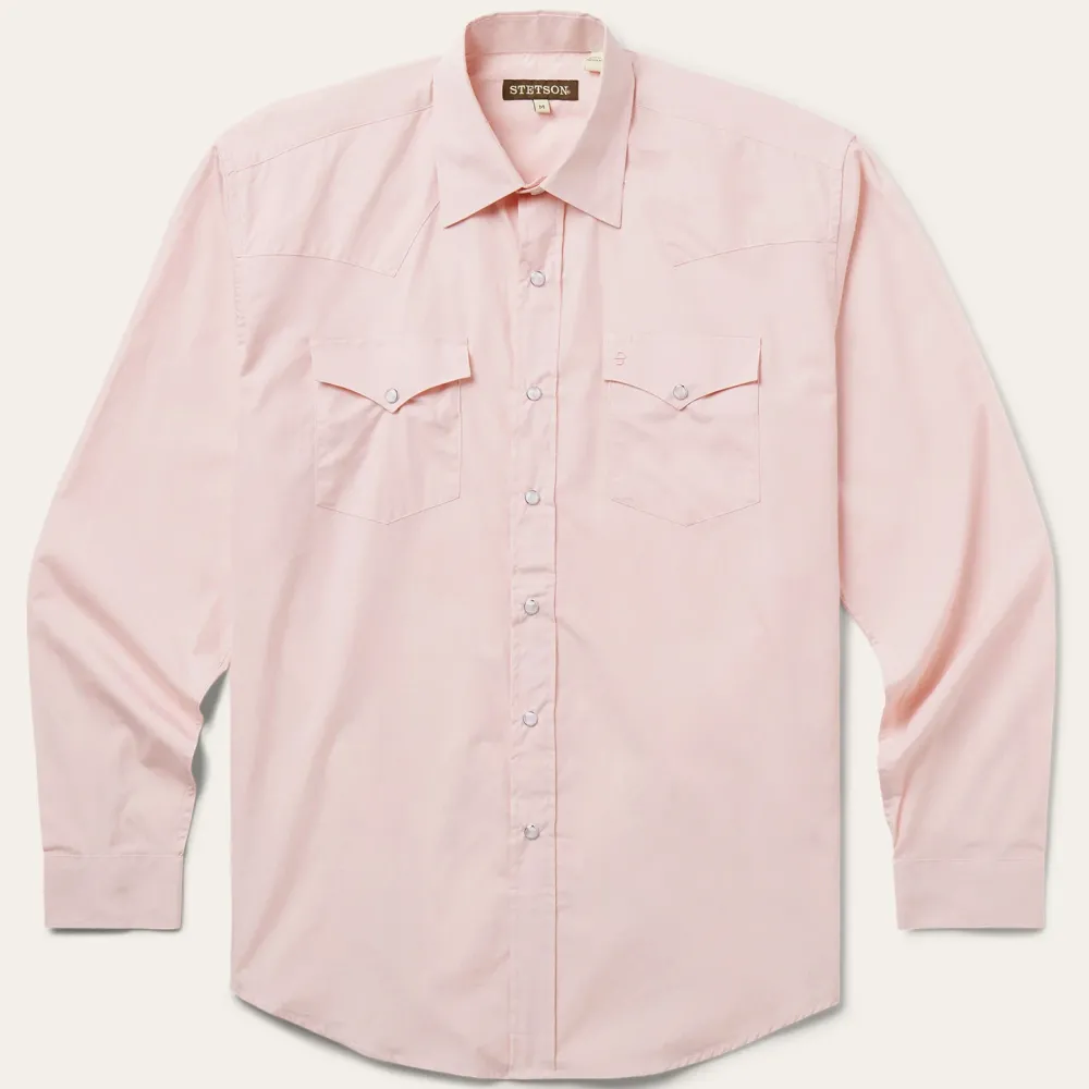 Stetson End-On-End Western Shirt Pink Sale