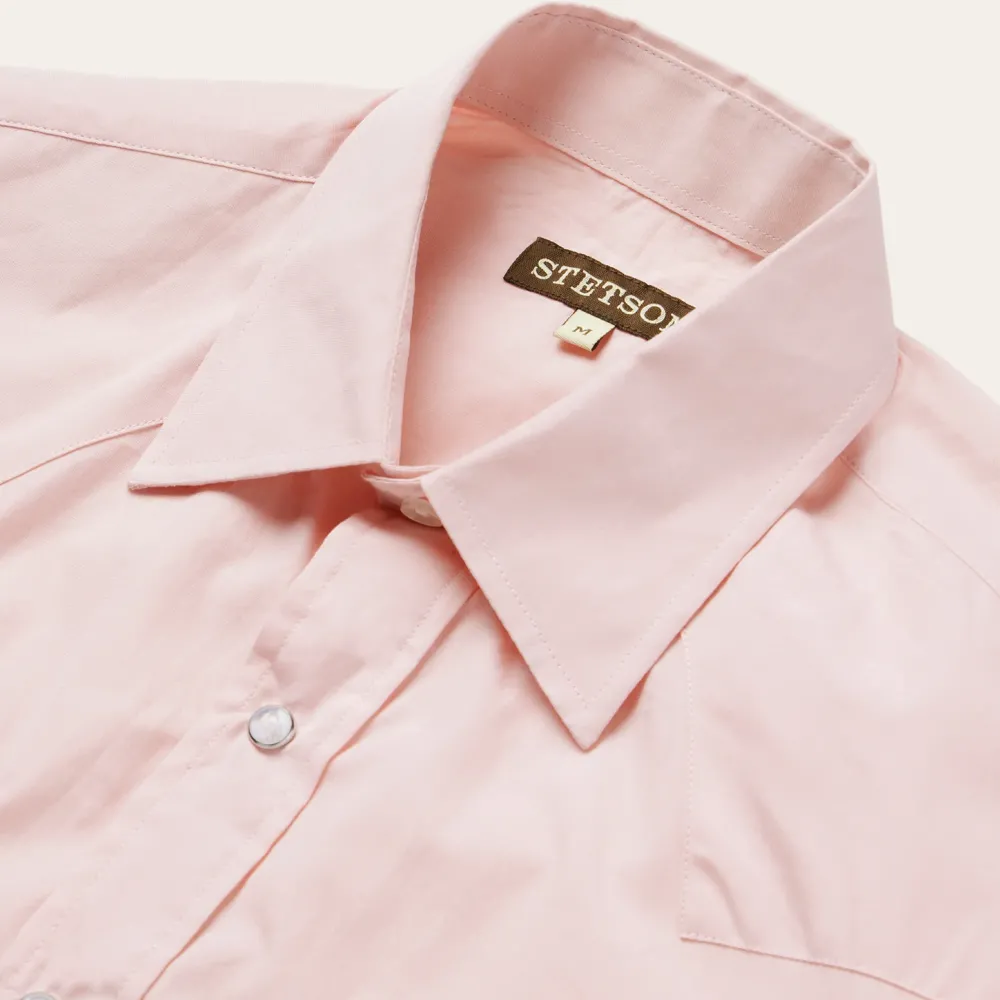 Stetson End-On-End Western Shirt Pink Sale