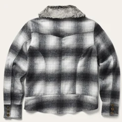 Stetson Plaid Cropped Jacket Black New
