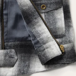 Stetson Plaid Cropped Jacket Black New