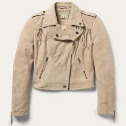 Stetson Premium Suede Moto Jacket Tan Sale