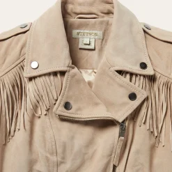 Stetson Premium Suede Moto Jacket Tan Sale
