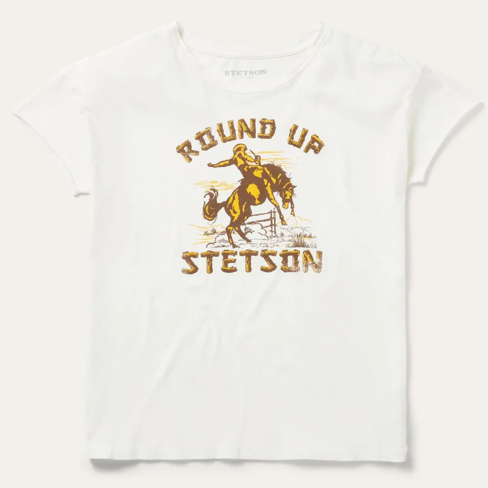 Stetson "Round Up" Vintage Tee White Online