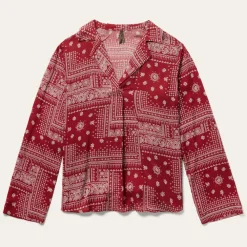 Stetson Bandana Patchwork Blouse Red Outlet