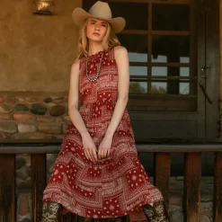 Stetson Bandana Patchwork Dress Red Best