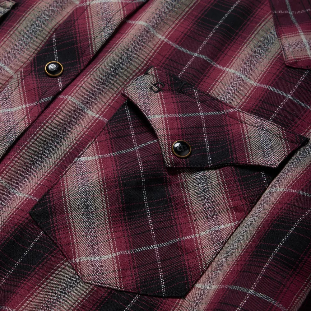 Stetson Marl Plaid Western Shirt Red Discount