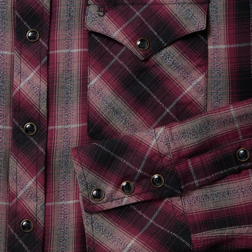 Stetson Marl Plaid Western Shirt Red New