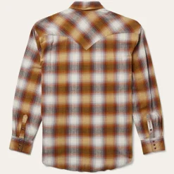 Stetson Rust Plaid Flannel Western Shirt Brown Sale