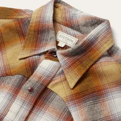 Stetson Rust Plaid Flannel Western Shirt Brown Sale