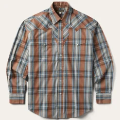 Stetson Rustic Plaid Western Shirt Brown Clearance