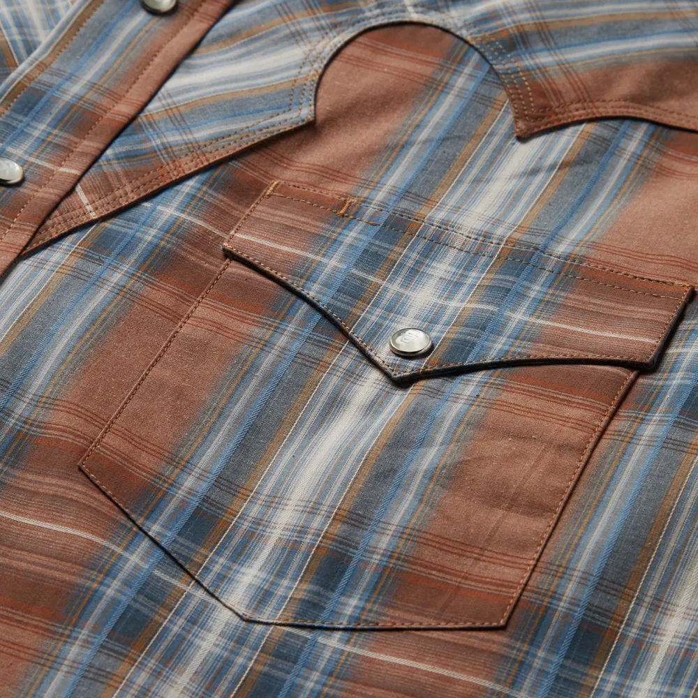 Stetson Rustic Plaid Western Shirt Brown Clearance