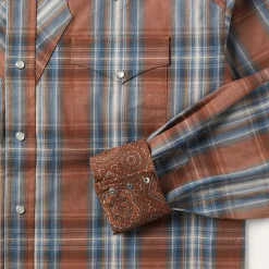Stetson Rustic Plaid Western Shirt Brown Clearance