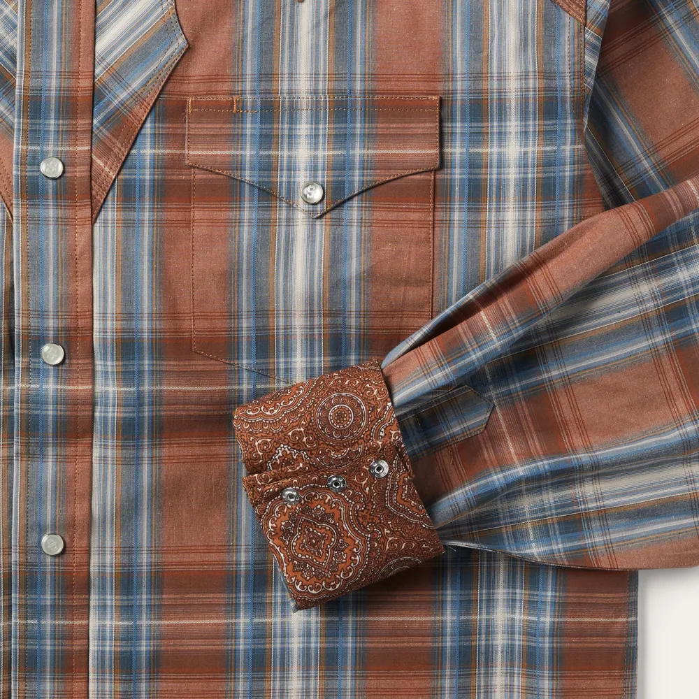 Stetson Rustic Plaid Western Shirt Brown Clearance