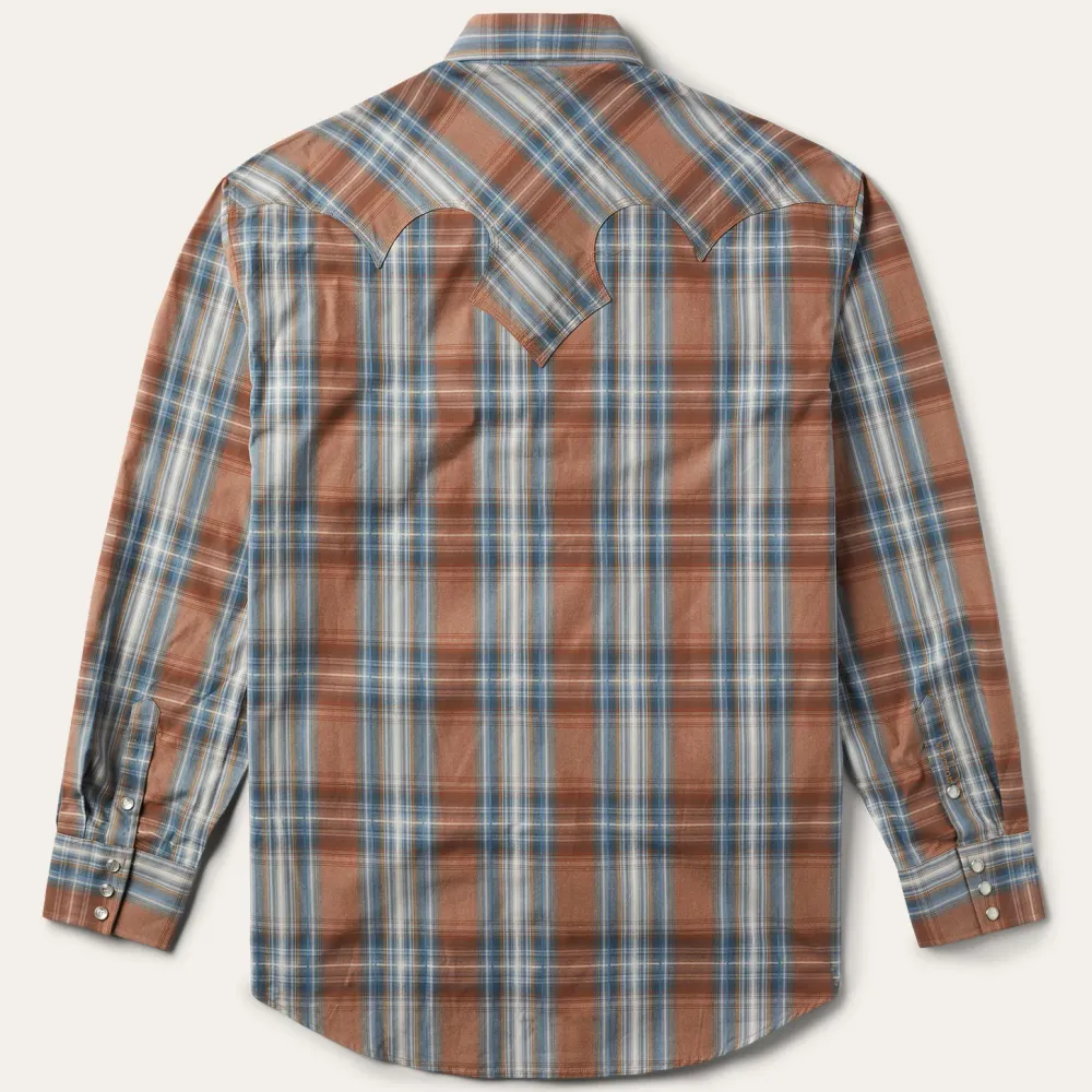 Stetson Rustic Plaid Western Shirt Brown Hot
