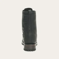 Stetson Sam Lace Up Leather Lug Boots Black Outlet