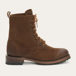 Stetson Sam Lace Up Oiled Suede Lug Boots Brown