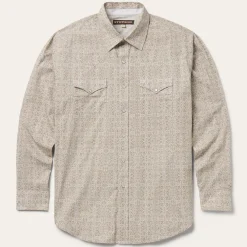 Stetson Sand Medallion Print Western Shirt Brown Hot