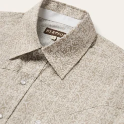 Stetson Sand Medallion Print Western Shirt Brown Hot