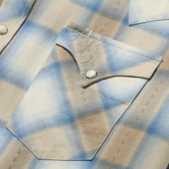 Stetson Sand Plaid Dobby Western Shirt Brown Hot