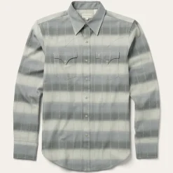 Stetson Serape Dobby Twill Western Shirt Brown