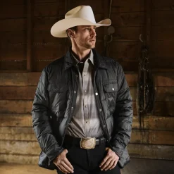 Stetson Serape Dobby Twill Western Shirt Brown