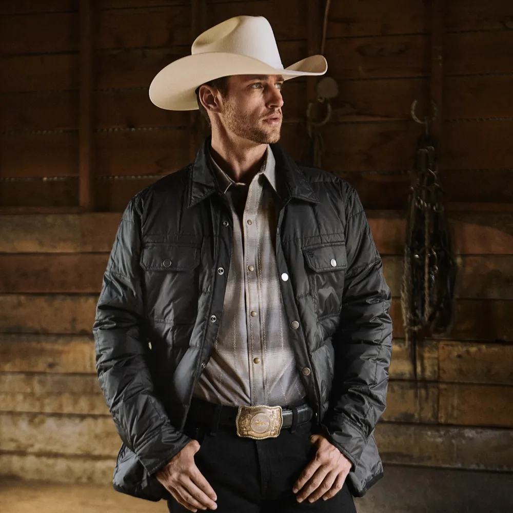 Stetson Serape Dobby Twill Western Shirt Brown