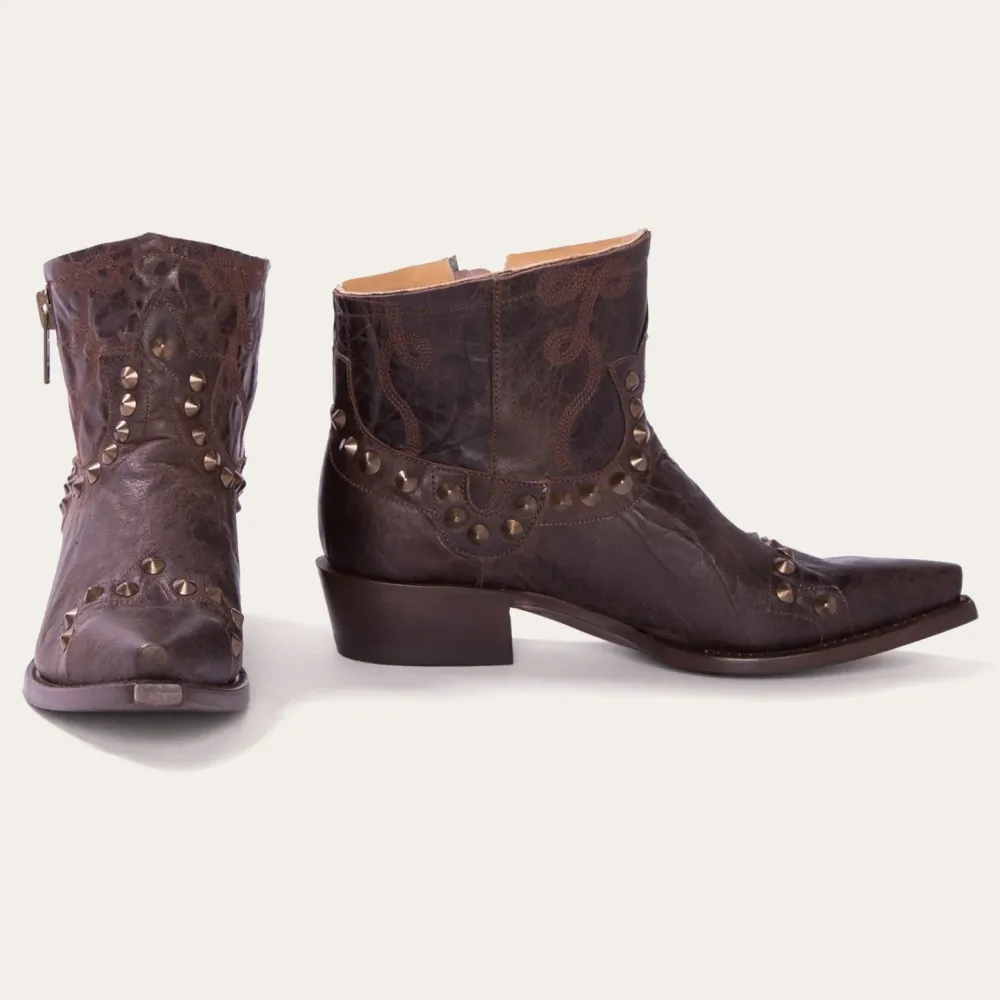 Stetson Shelby Sierra Studded Cowboy Boot Brown Clearance