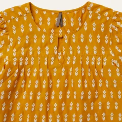 Stetson Short-Sleeved Aztec Blouse Yellow Discount