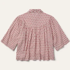 Stetson Short-Sleeved Cottage Floral Blouse Red Sale