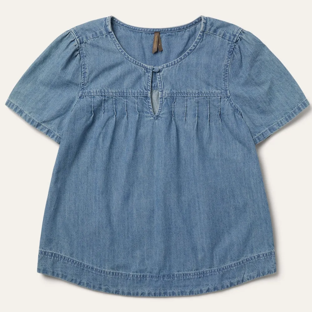 Stetson Short-Sleeved Denim Blouse Blue Online