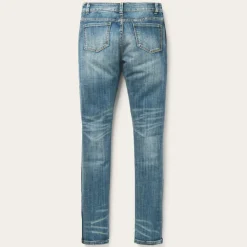 Stetson Skinny Fit Stripe Leg Jean Blue Clearance