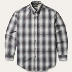 Stetson Smoke Ombre Plaid Button Front Shirt Grey Best