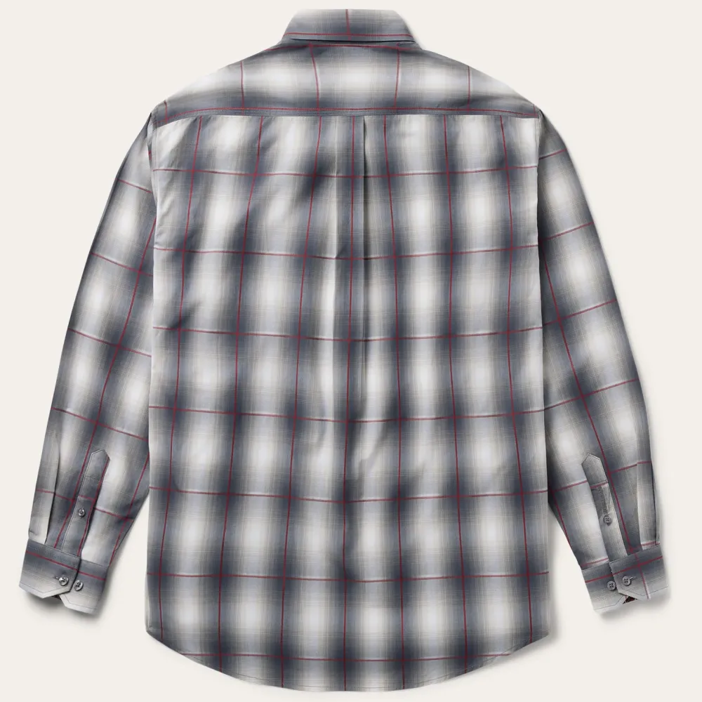 Stetson Smoke Ombre Plaid Button Front Shirt Grey Best