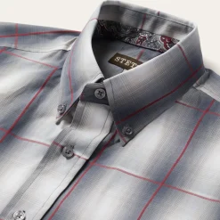 Stetson Smoke Ombre Plaid Button Front Shirt Grey Best