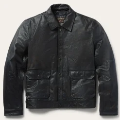 Stetson Snap Front Leather Jacket Brown Best